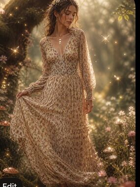 Haute Nite Women Babydoll Empire Waist Floral Maxi Dress 7 Prom Whimsical Fairy
